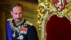 Source-feed image associated with Watch: Norway's new king takes oath as mourners pay respects to his late father