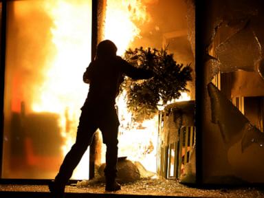 Image from linked report: Riots erupt in Albania's capital as students join anti-government movement