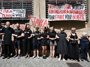 Source-feed image associated with Czech public broadcasters stage warning strike over government plan to change funding