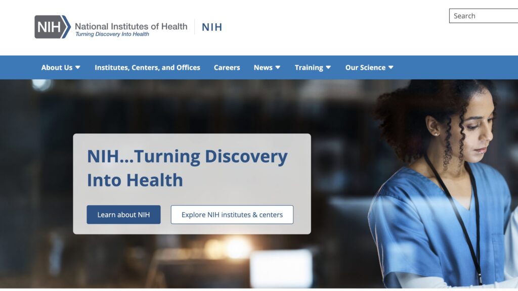 Image from linked report: NIH rolling out streamlined website to help public find information more easily