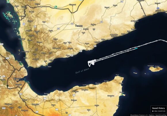 Source-feed image associated with Saudi Arabia-Bound Supertanker U-Turns Before Houthi Chokepoint