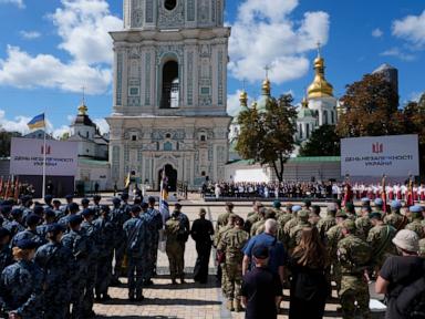 Source-feed image associated with Burnham and European leaders arrive in Kyiv as Ukraine marks Independence Day