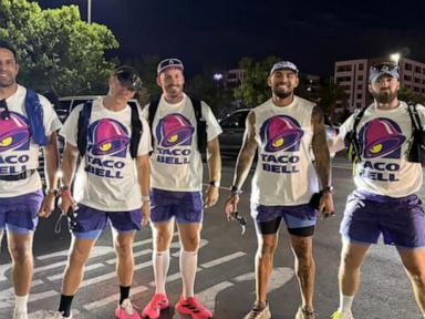 Image from linked report: WATCH: People train to run 50K while eating Taco Bell