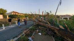 Source-feed image associated with Tornado tears through French village leaving dozens injured