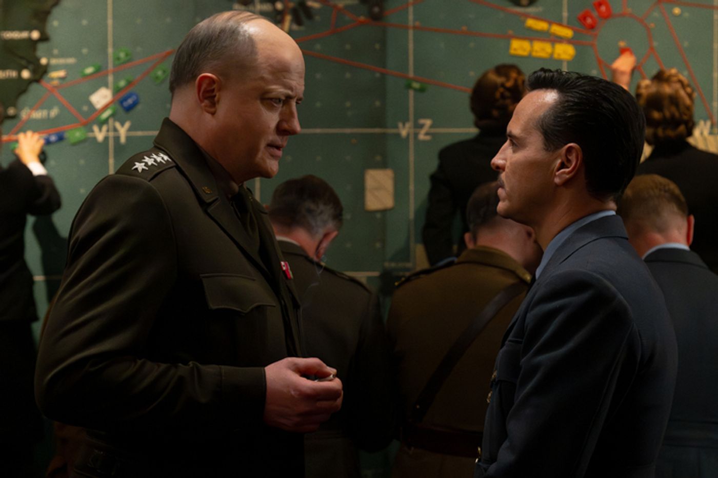 Source-feed image associated with ‘Pressure’ Review: Andrew Scott and Brendan Fraser Go Toe-to-Toe in an Absorbing Tale of How the Weather Won the War