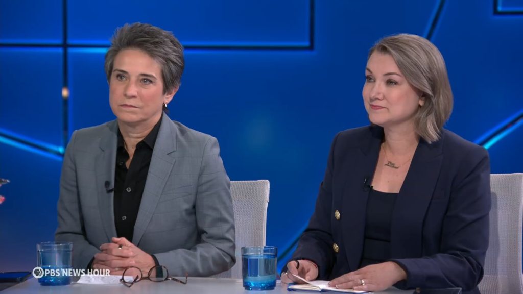 Image from linked report: Tamara Keith and Amy Walter on Trump's media attacks
