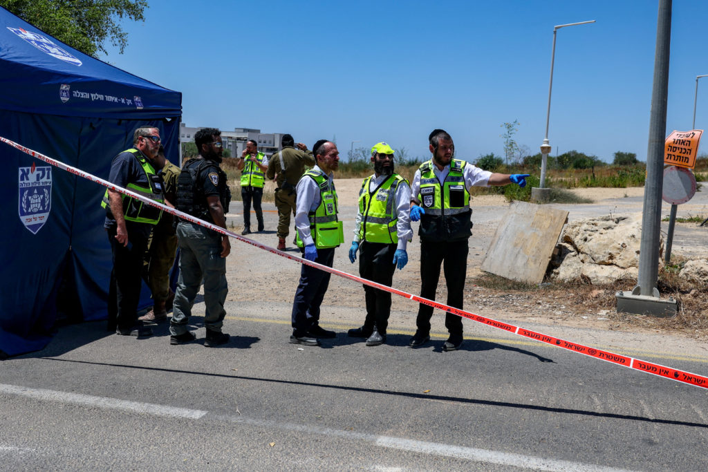 Source-feed image associated with Palestinian man with Israeli citizenship opens fire in central Israel, killing 1 and wounding 5