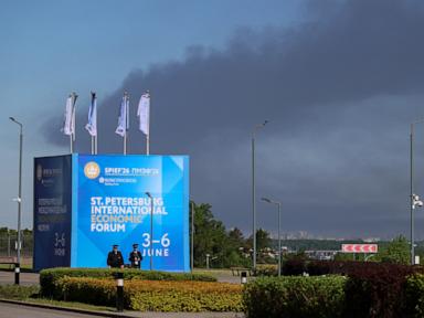 Source-feed image associated with Ukrainian drones hit St. Petersburg as key Putin economic forum opens