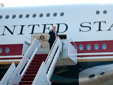 Source-feed image associated with Trump takes 1st flight on Air Force One gifted by Qatar