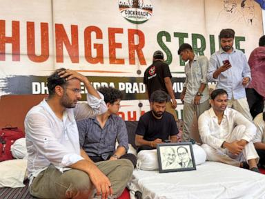 Source-feed image associated with Indian police forcibly hospitalize a prominent Cockroach Party activist on hunger strike
