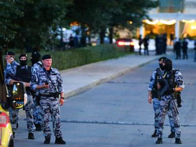 Source-feed image associated with Moscow mayor calls a deadly bomb attack on a restaurant a 'terrorist act'