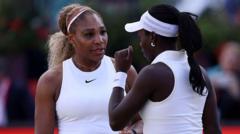 Source-feed image associated with Serena Williams' run at Queen's over as partner Victoria Mboko withdraws