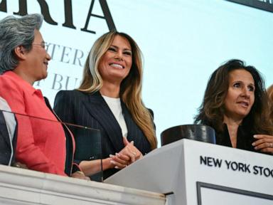 Image from linked report: Melania Trump rings NYSE opening bell to launch new women's initiative Imperia