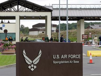 Image from linked report: A US military plane crashes near a US air base in Germany, injuring the pilot