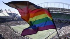 Source-feed image associated with Rainbow flags await Egypt and Iran at awkward World Cup Pride Match