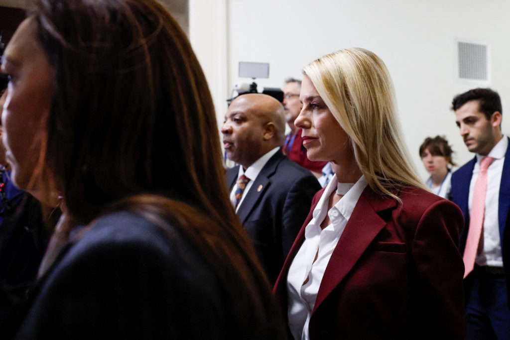 Source-feed image associated with Bondi defends Trump administration's release of Epstein case files as she testifies before lawmakers