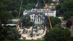 Source-feed image associated with White House erects UFC cage ahead of US 250th anniversary celebrations
