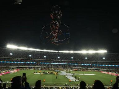 Image from linked report: WATCH: Buenos Aires celebrates Lionel Messi with drone show