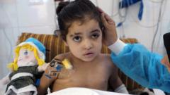Image from linked report: Girl has multiple surgeries to control infections after strike in Gaza