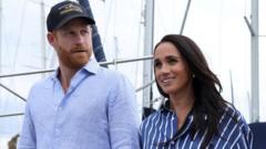 Source-feed image associated with Prince Harry and Meghan land in UK days after announcing move
