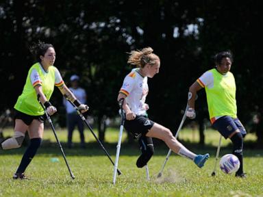 Source-feed image associated with Women amputees in South America train to be World Cup soccer contenders