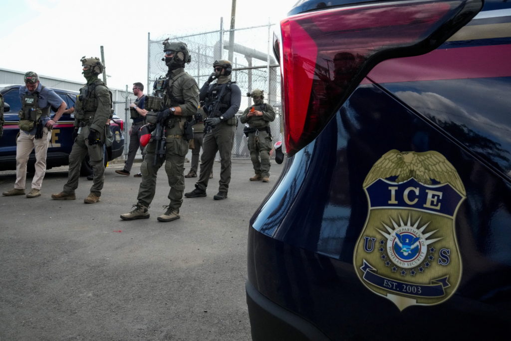 Source-feed image associated with AP Report: Trump's immigration crackdown has detained more than 50 military spouses and parents