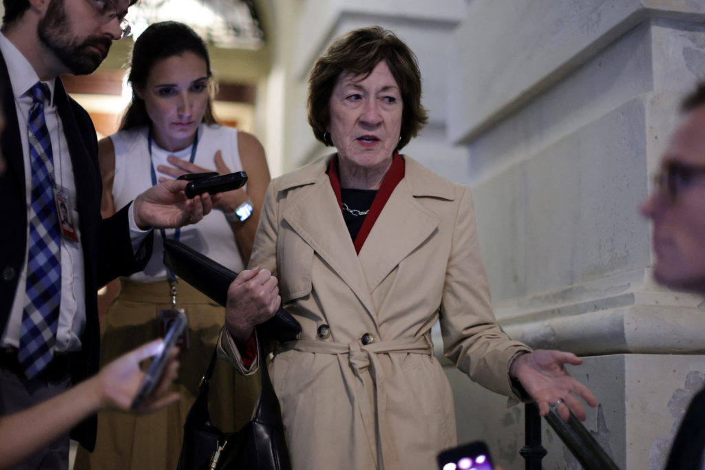 Image from linked report: Maine Dems hammer Collins over report of pay-to-play probe. GOP senator calls it 'completely false'