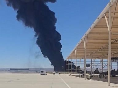 Source-feed image associated with 8 dead after Air Force B-52 bomber crashes shortly after takeoff in California