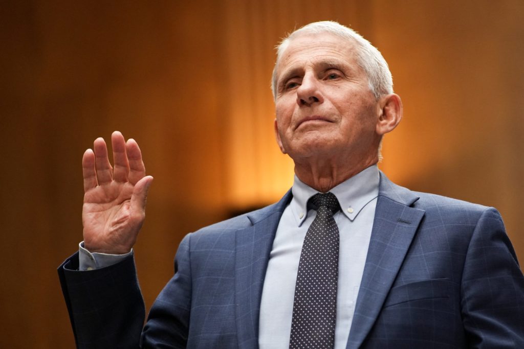 Source-feed image associated with News Wrap: Senate committee votes to hold Fauci in contempt of Congress