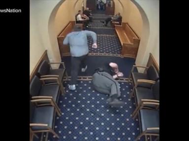 Source-feed image associated with WATCH: Shocking video shows Ohio inmate attacking deputies and attempting to escape