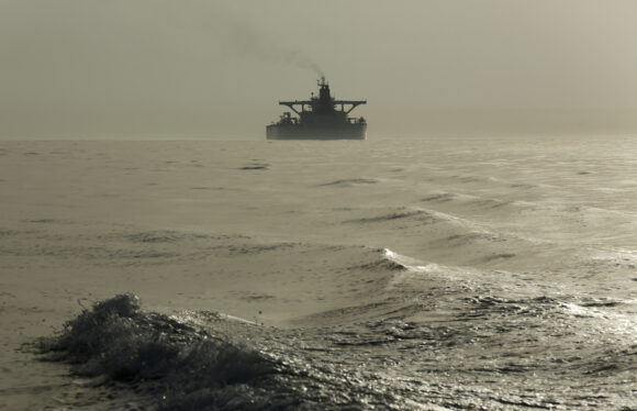 Source-feed image associated with US Ships Escort Oil Tankers Through Hormuz at Night, Burgum Says