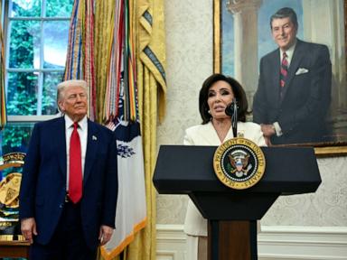 Source-feed image associated with Inside Trump's 'contentious' Oval Office meeting with Jeanine Pirro: Sources