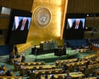 Image from linked report: Israeli prime minister Benjamin Netanyahu takes stage to address UN in New York – latest updates