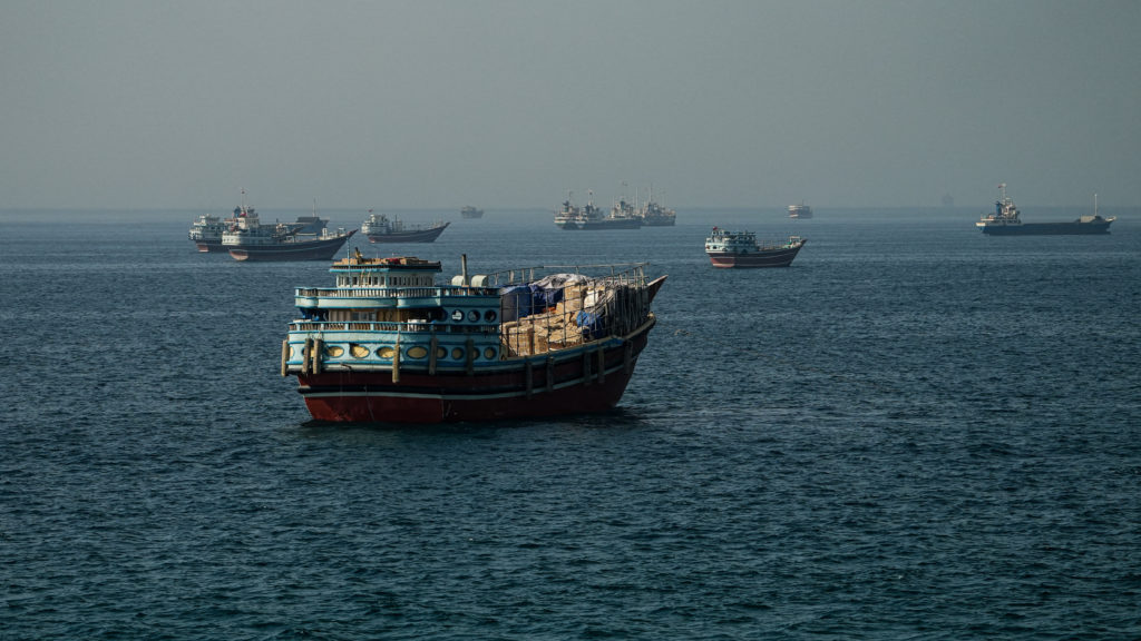 Source-feed image associated with U.S. says it stopped a merchant ship trying to breach blockade and reach Iran