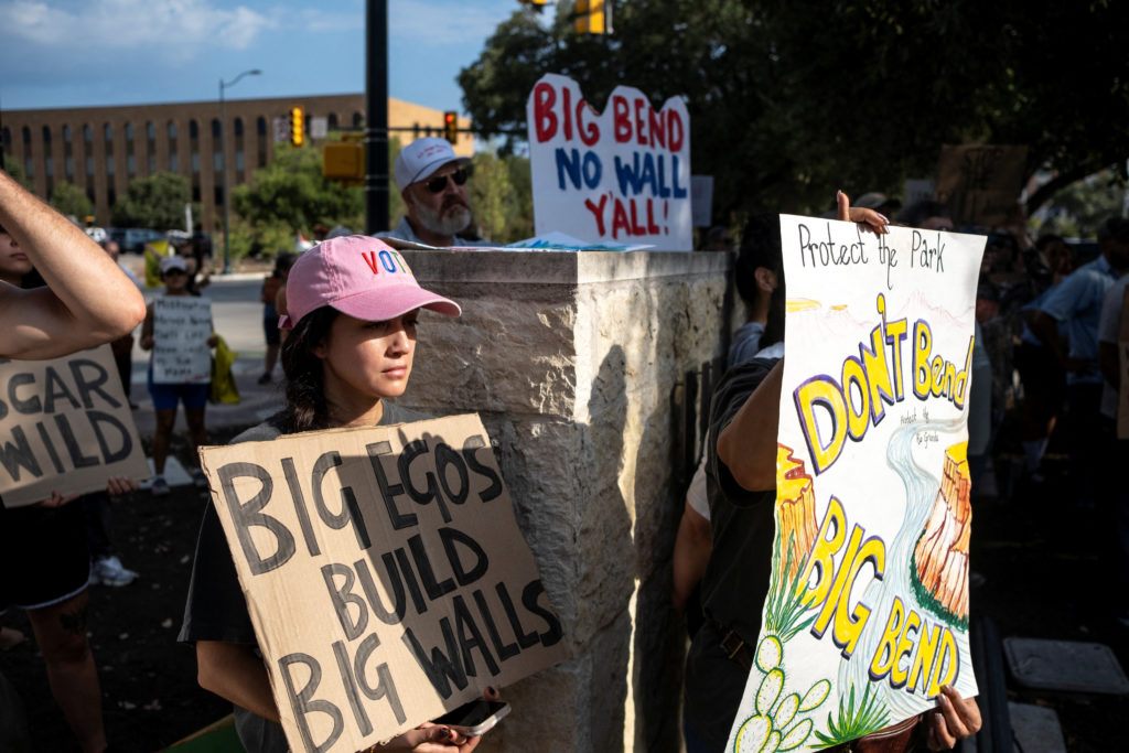 Source-feed image associated with Trump administration begins building border wall in Big Bend region of Texas