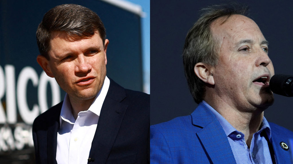 Source-feed image associated with Paxton's win over Cornyn sets up high-stakes Texas clash with Talarico