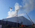Source-feed image associated with Shelter-in-place ordered in LA as blaze engulfs roof of 500,000 sq-ft warehouse