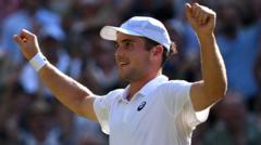 Source-feed image associated with British wildcard Arthur Fery through to Wimbledon semi-finals after stunning victory