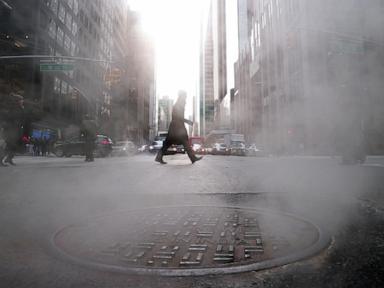 Image from linked report: 5 people spotted climbing out of manhole in New York City