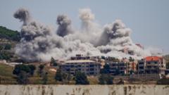 Source-feed image associated with Israeli strikes kill nine in Lebanon as Hezbollah fires rockets over border