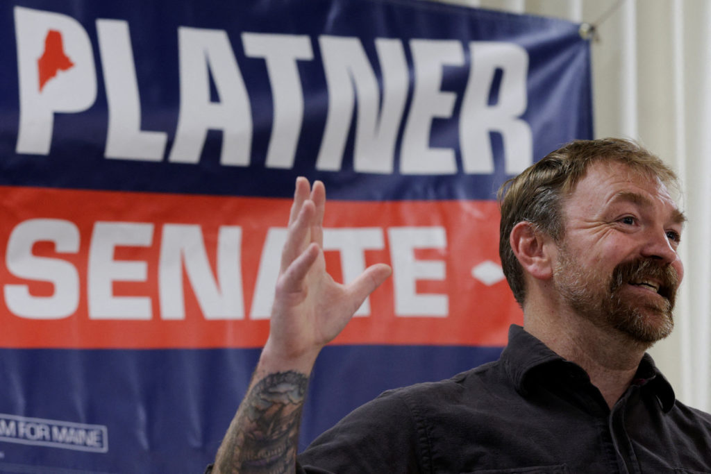 Source-feed image associated with 5 takeaways from the latest midterm primaries, with Platner's win and mixed results for Trump support
