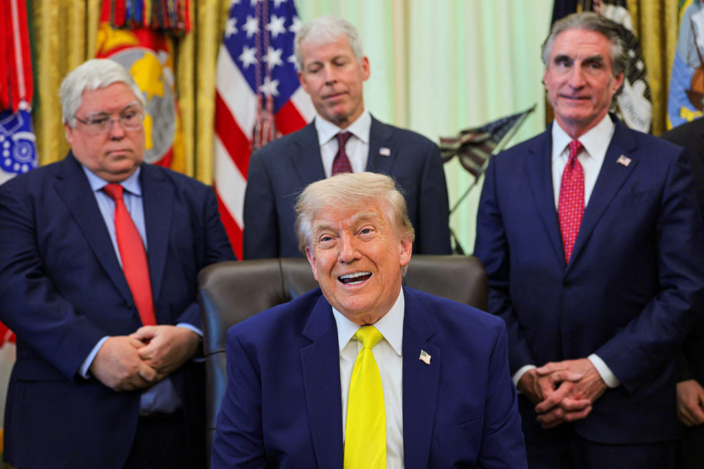 Source-feed image associated with WATCH: Trump says Pulte isn't 'permanent' pick for national intelligence chief after GOP pushback