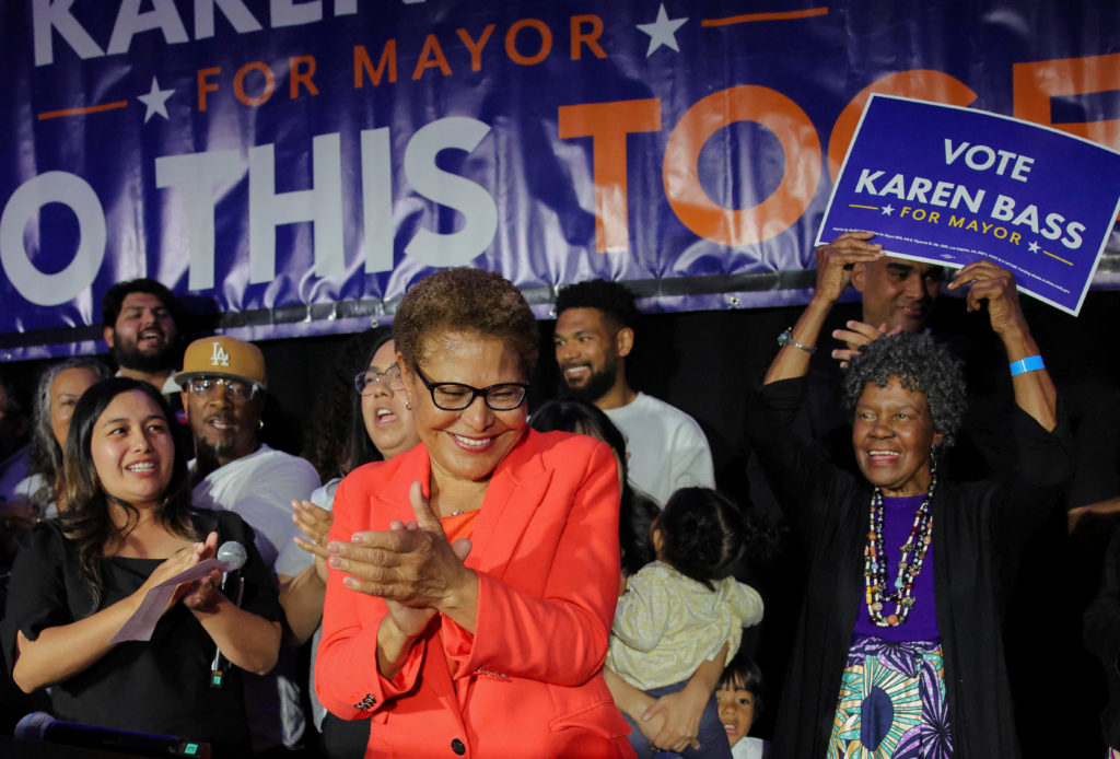 Source-feed image associated with Los Angeles Mayor Karen Bass advances to November runoff as she seeks second term