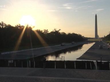 Source-feed image associated with WATCH: Questions surround $14M Reflecting Pool renovation as new paint peels off the bottom