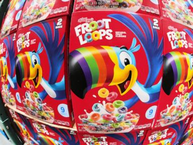 Source-feed image associated with Kellogg says it's removing artificial dyes from cereals by the end of this year