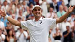 Source-feed image associated with Britain's Arthur Fery reaches Wimbledon quarter-finals in history-making match