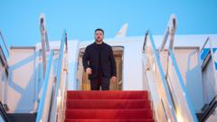 Source-feed image associated with Zelensky to press Trump on air defences while in Washington