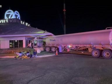 Source-feed image associated with WATCH: Video shows fuel truck slam into ABC station in Texas