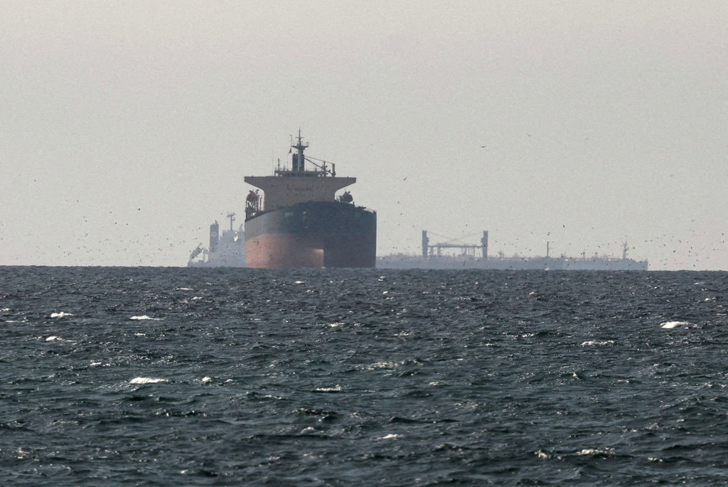 Source-feed image associated with UN agency pauses evacuation of ships through Strait of Hormuz after UK says a vessel was hit