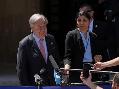 Source-feed image associated with UN chief makes rare Cyprus visit to help ease decades-old ethnic division